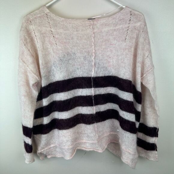 Free People Striped V-Neck Sweaters Women Alpaca - Picture 7 of 10